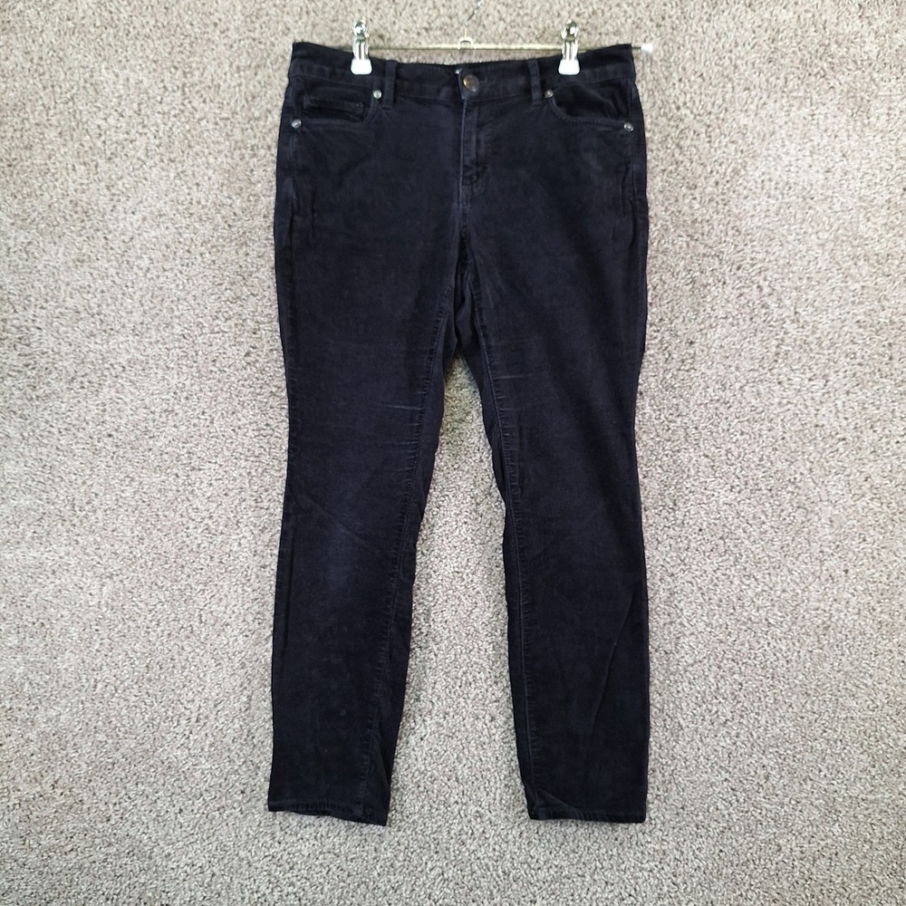 LOFT Pants Womens 4P (Fits 30x26) Black Modern Skinny Corduroy Casual Workwear